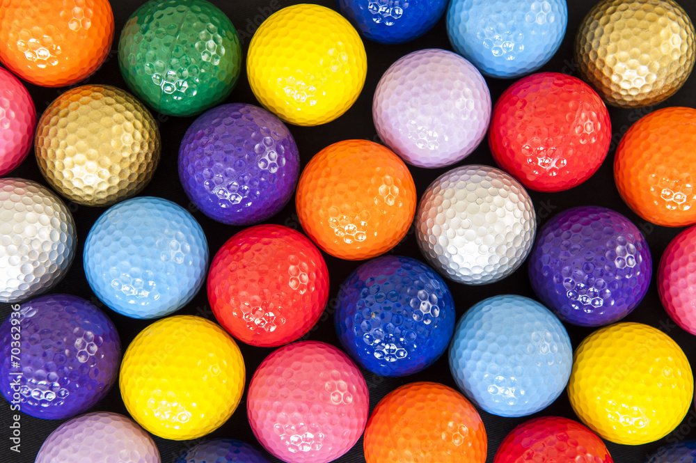 Colorful Golf Balls - obrazy, fototapety, plakaty 