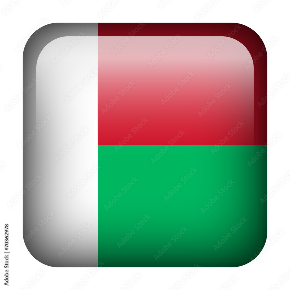 Madagascar square flag button Madagascar square flag button