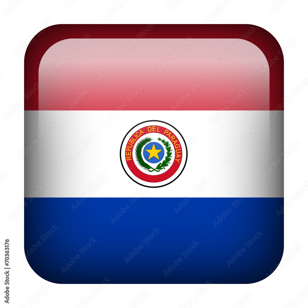 Fototapeta premium Paraguay square flag button