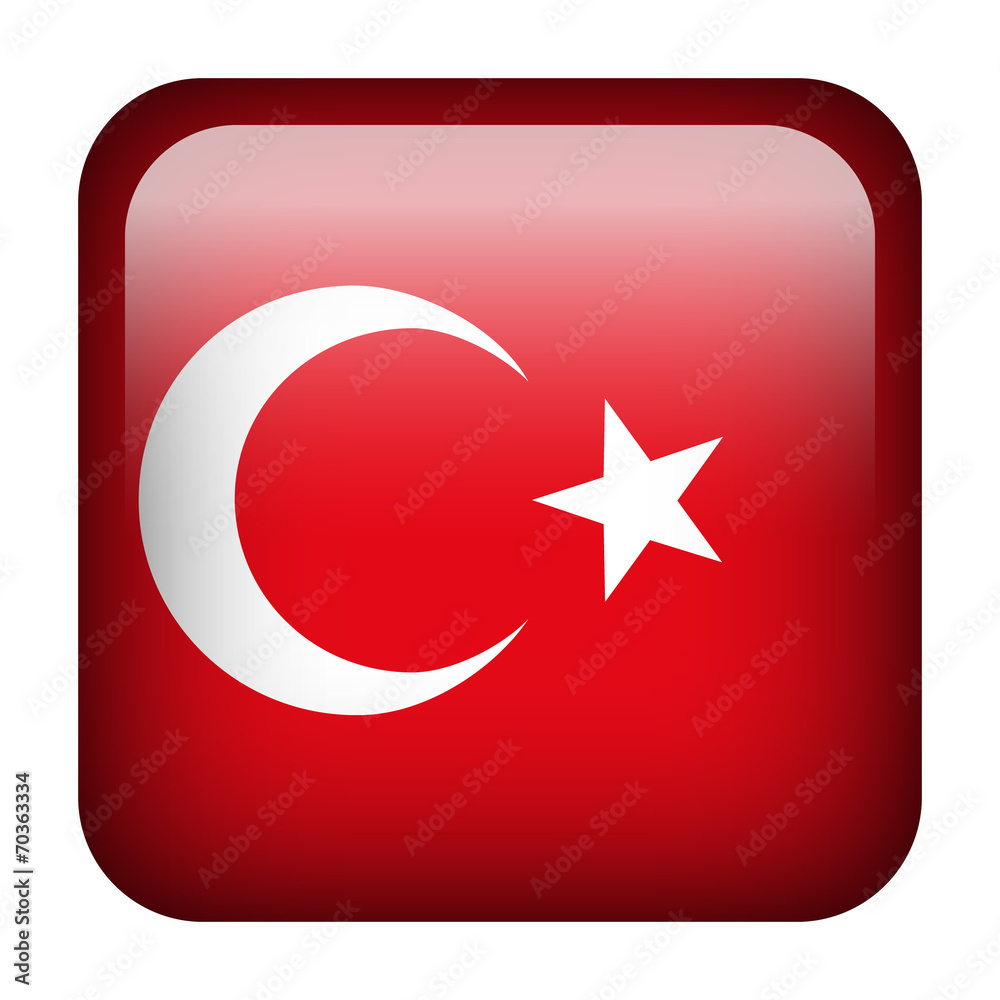 Turkey square flag button Turkey square flag button