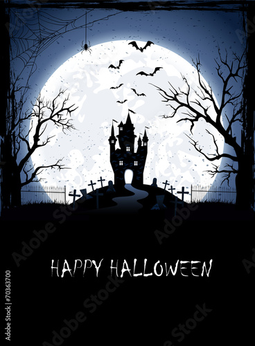 Halloween background with castle