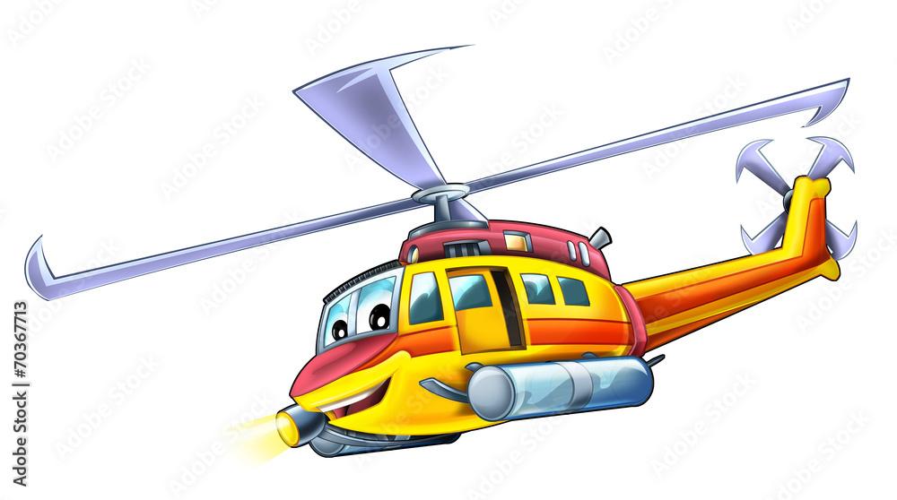 Cartoon helicopter - illustration for the children