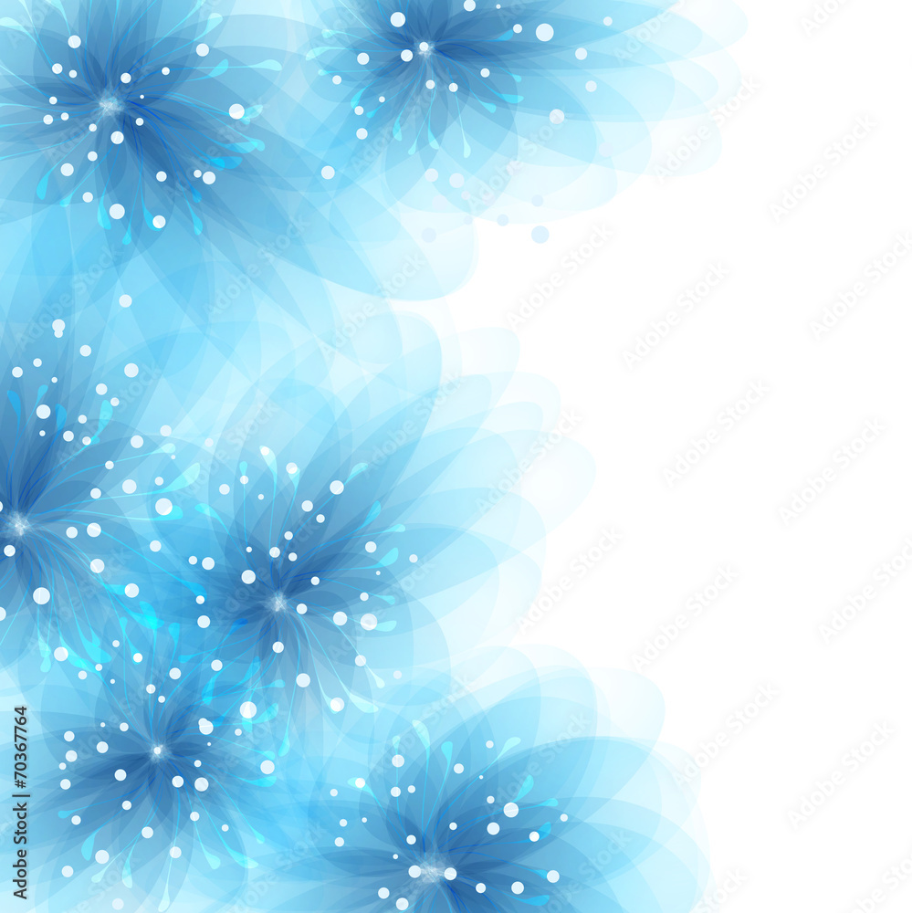 Vector background with blue flowers Stock Vector | Adobe Stock