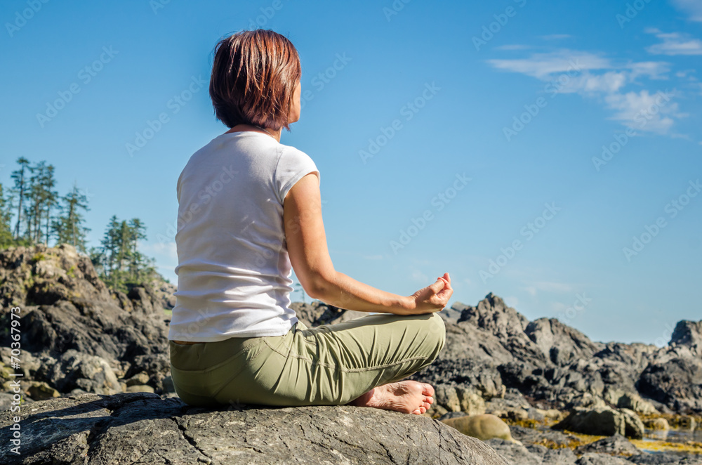 Young Woman Practicing Yoga Outdoor