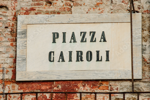 Targa Indicazione Piazza Cairoli, Pisa © Andreaphoto