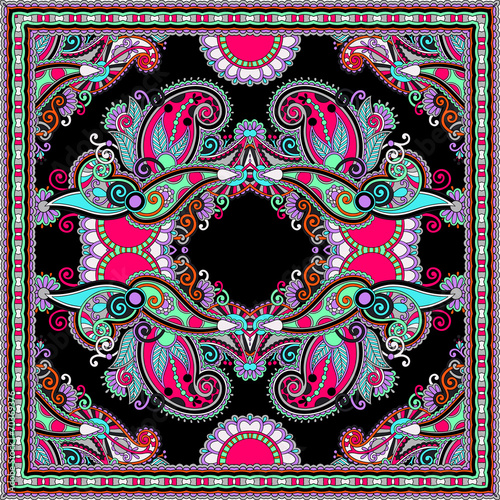 Traditional ornamental floral paisley bandanna