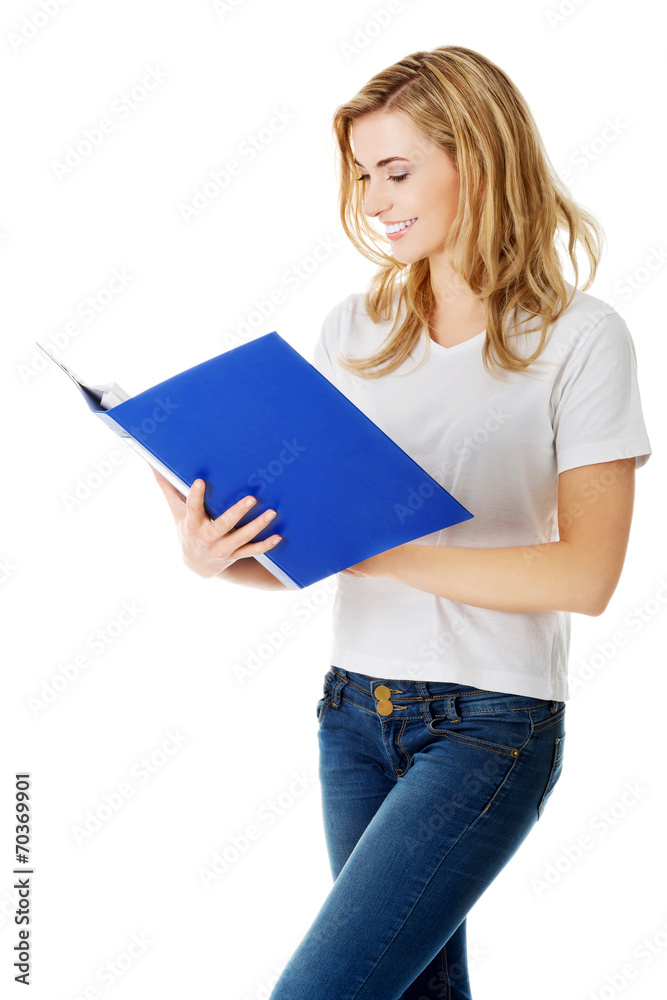 Happy young student woman. Happy young student woman.