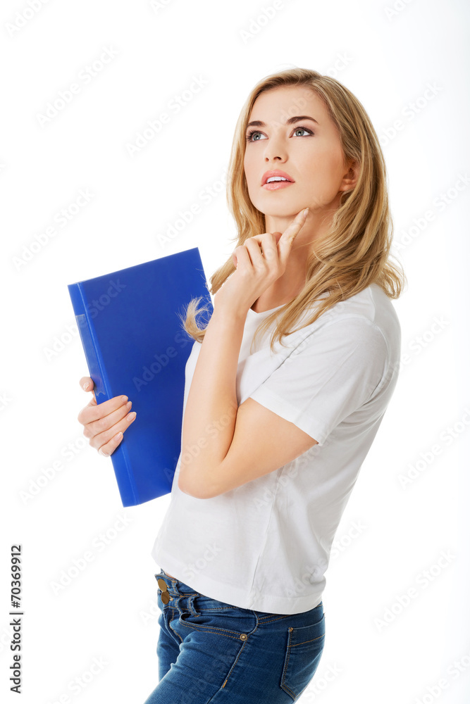Young student woman thinking Young student woman thinking