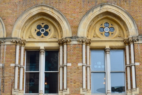 Arched victorian brick windows