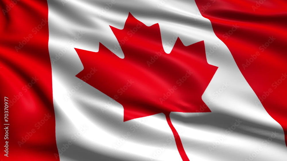 flag of Canada with fabric structure; looping