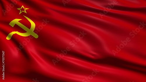 Soviet Union flag with fabric structure; looping