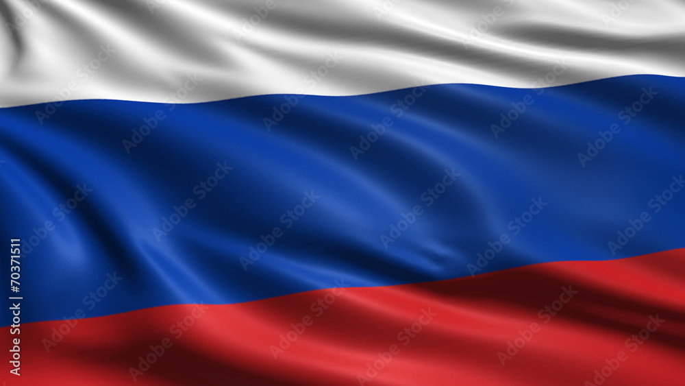 flag of Russia with fabric structure; looping