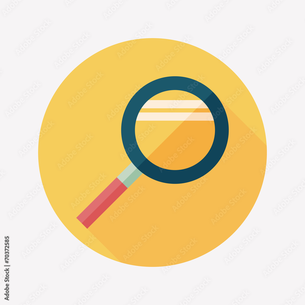 Magnifying Glass flat icon with long shadow Magnifying Glass flat icon with long shadow