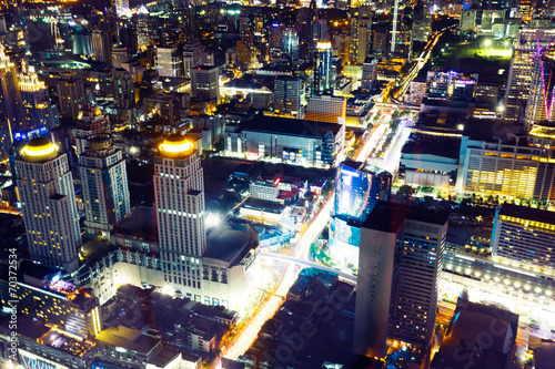bird view of urban cityscape at night © zhu difeng