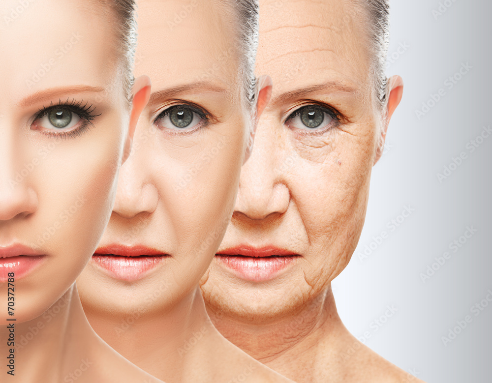 Fototapeta premium koncepcja piękna starzenia się skóry. procedury przeciwstarzeniowe