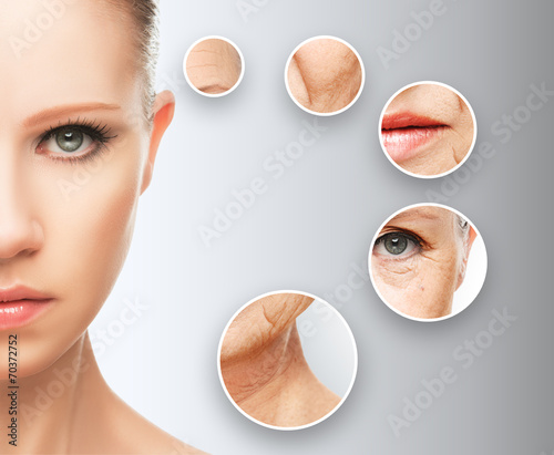 Obraz na plátně beauty concept skin aging. anti-aging procedures,