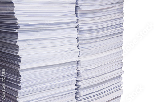 Stack of used paper for reuse