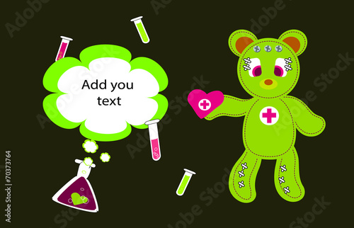 cute green teddy chemist