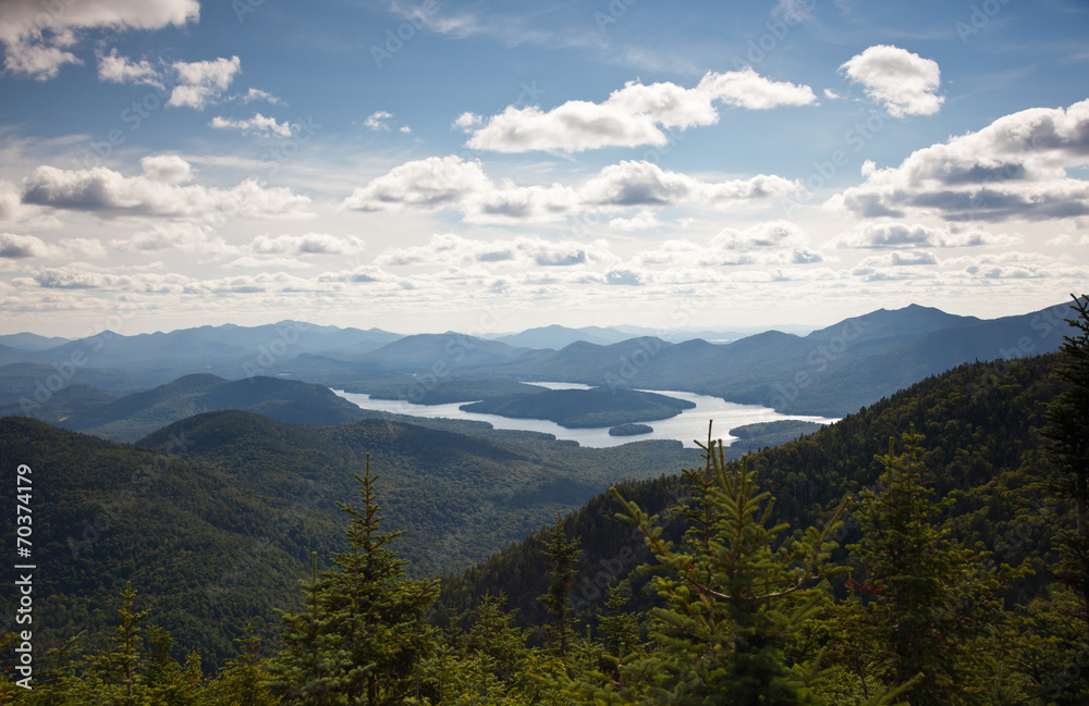 Adirondack mountains forests and lakes landscape