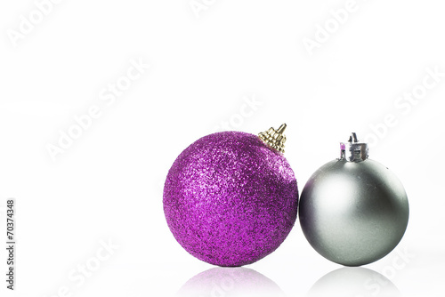 Christmas Ornament silver and purple