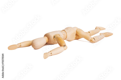 Wooden mannequin isolated on white