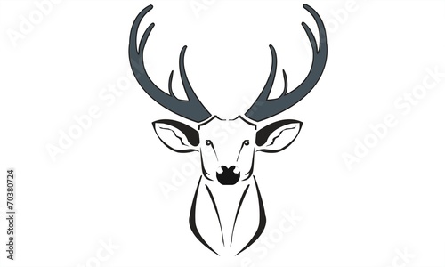 deer symbol logo draw