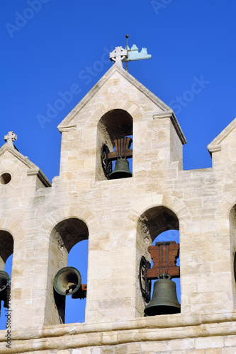 Steeple of the church of Saintes-Maries-de-la-Mer photo