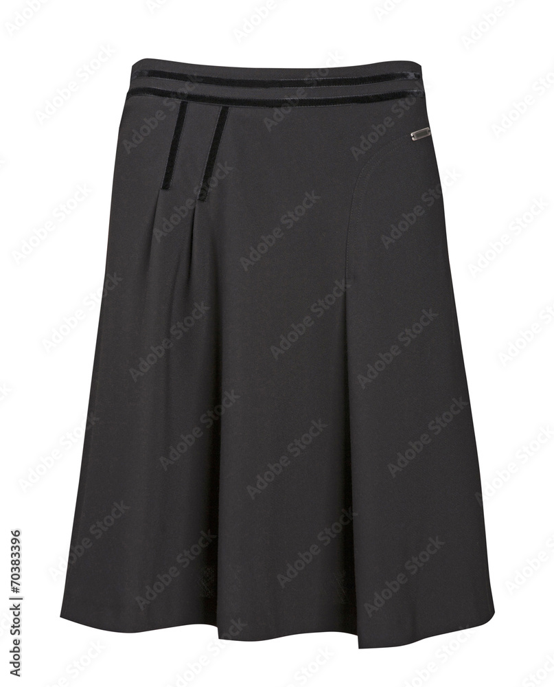 black skirt isolated on white background