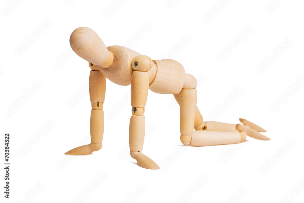 Wooden mannequin isolated on white Wooden mannequin isolated on white