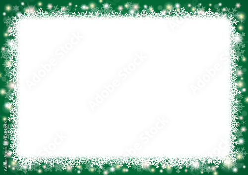 Weihnachtlicher Schneeflocken-Hintergrund im Querformat, grün