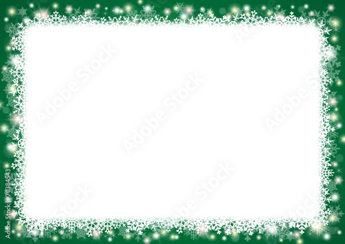 Weihnachtlicher Schneeflocken-Hintergrund im Querformat, grün