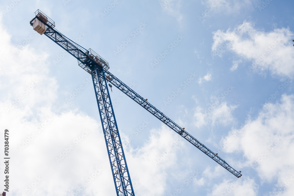 cranes on sky background cranes on sky background