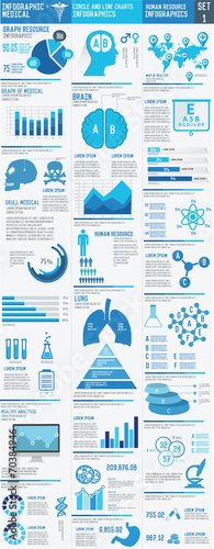 Medical infographics. Presentation set,Big three column