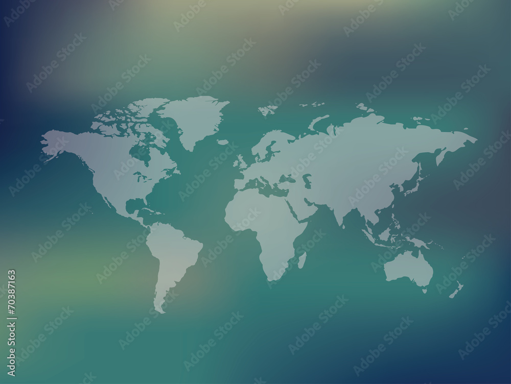 Map of the world on blur background,clean vector