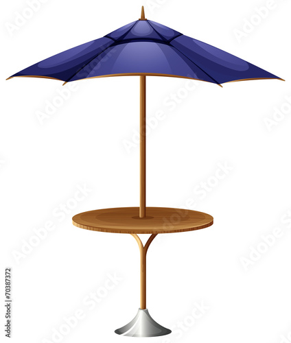 A table with an umbrella