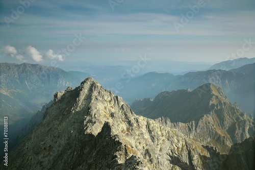View from the summit in the Carpathian Mountains, Poland
