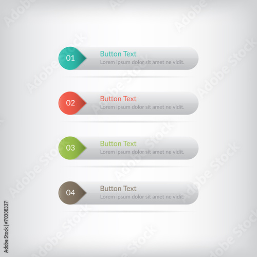 Four Matte White Web Button Set