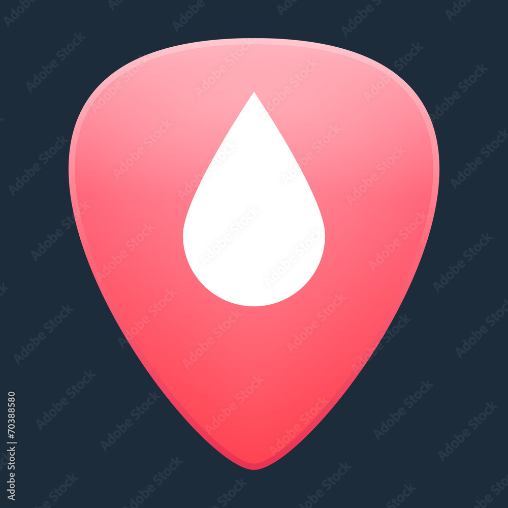 Guitar pick with a blood drop Guitar pick with a blood drop