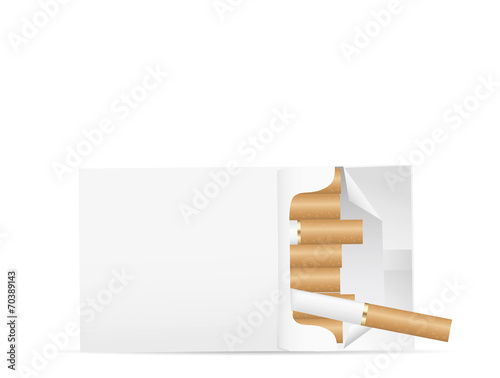 Packet of cigarettes on a white background.