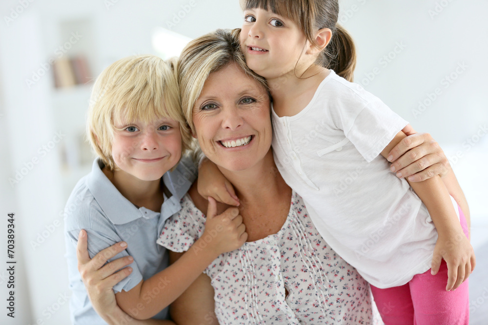 Portrait of happy mother with kids Portrait of happy mother with kids
