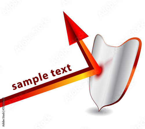 vector editable shield and arrow concept