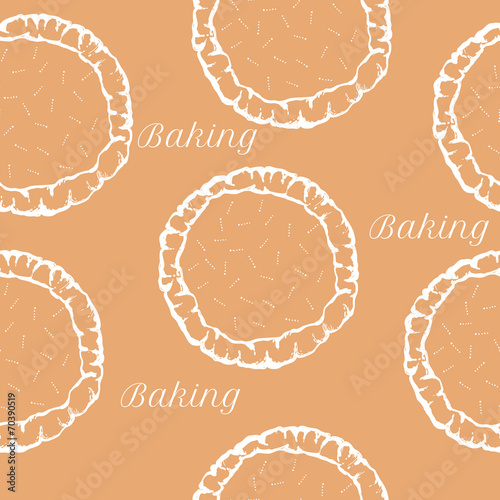 vector pastry dough seamless pattern for pizza