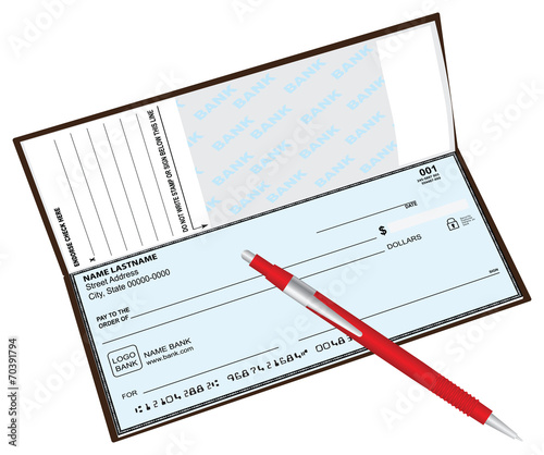 Checkbook ballpoint pen
