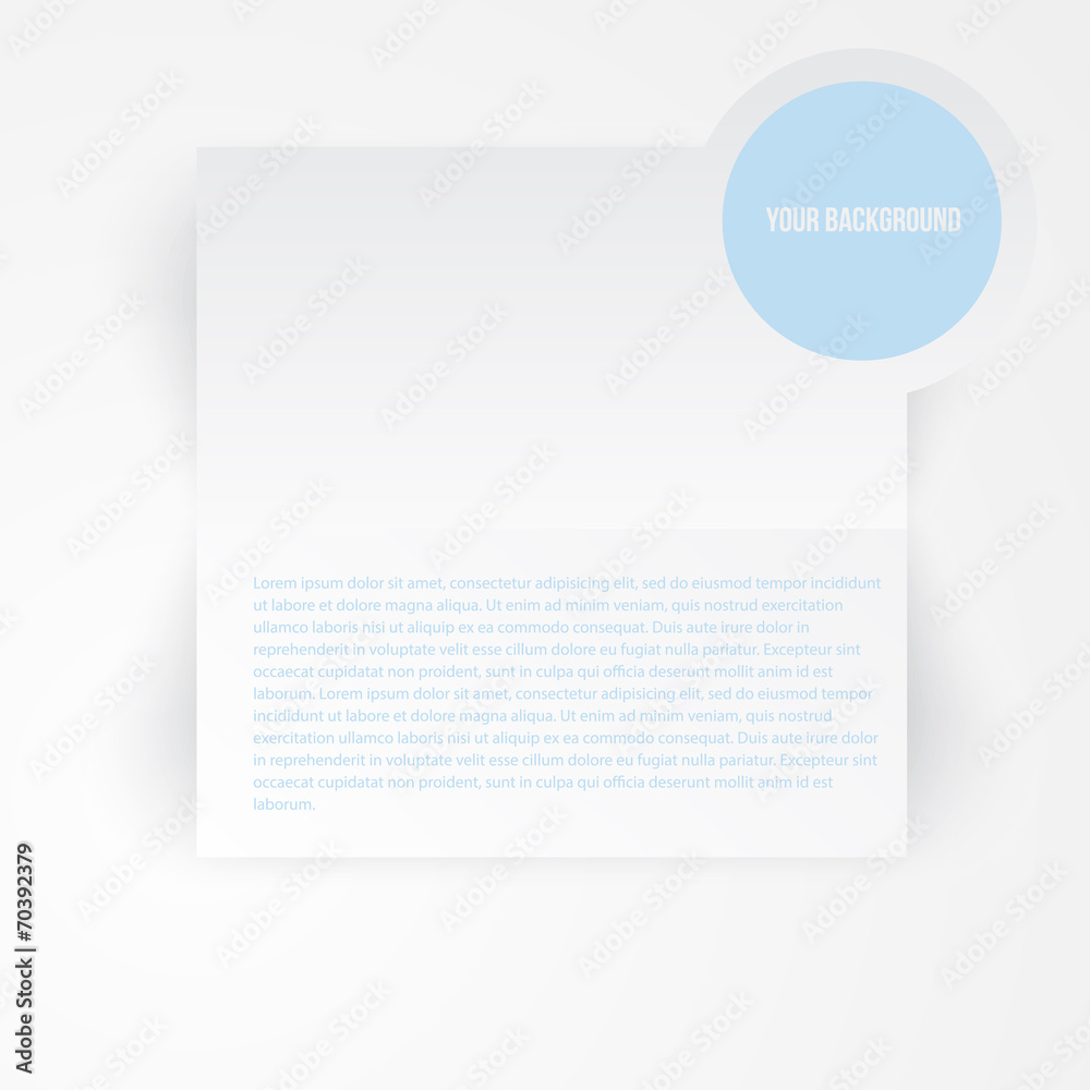 Vector paper template banner. White note