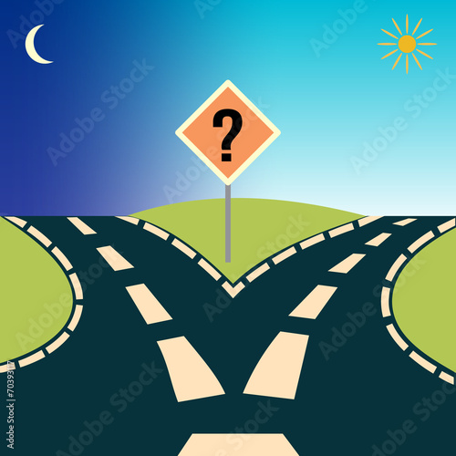 Forked Road, depicting the concept: choices or choosing