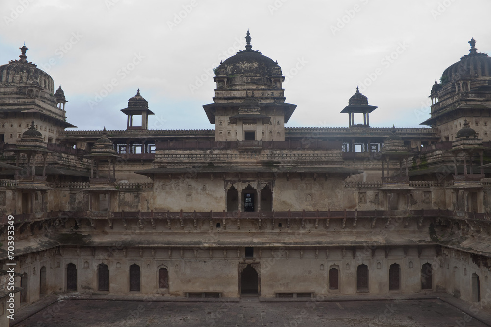 Exterior of palace in Orchha, India