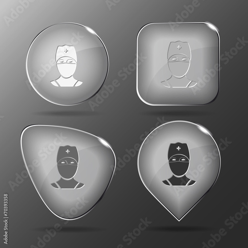 Doctor. Glass buttons. Vector illustration.