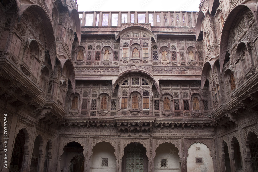 Palace in Meherangarh Fort in Jodhpur, Rajasthan, India