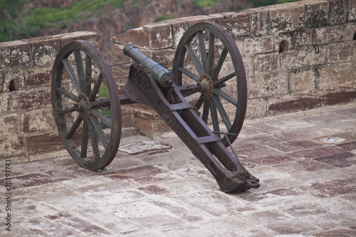 Cannon on fortification of Meherangarh Fort in Jodhpur photo