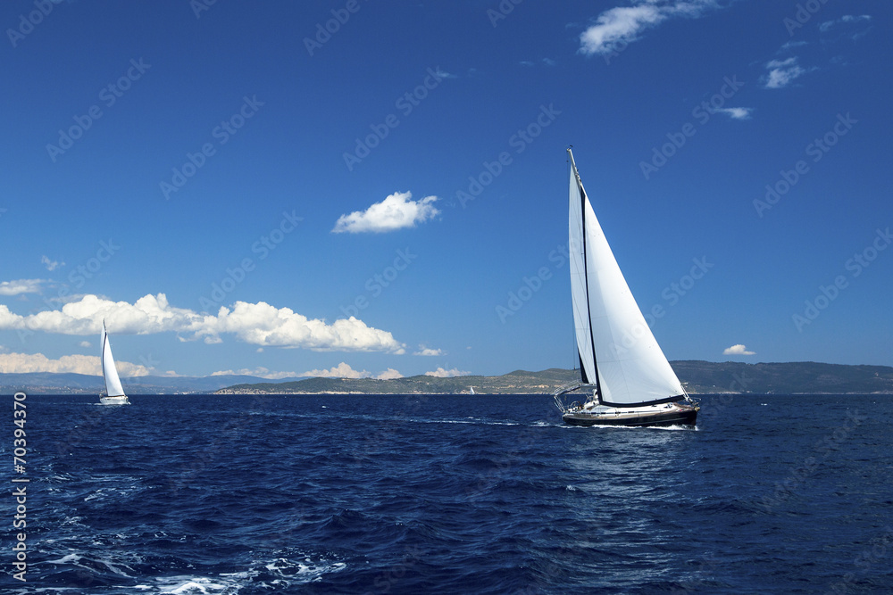 Obraz premium Sailing regatta. Luxury yachts.